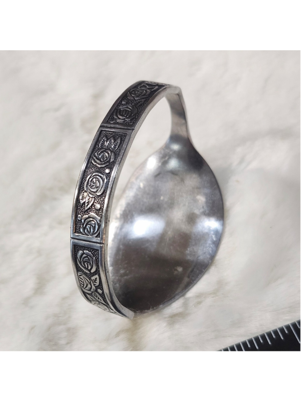 Rose Pattern Silverwear Bracelet